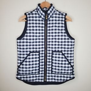 J. Crew Mercantile Gingham Plaid Quilted Vest